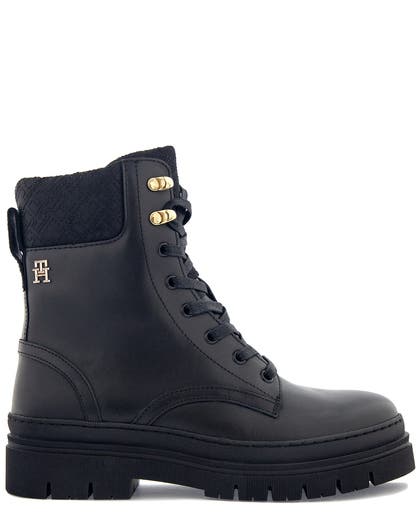 Tommy Hilfiger Cleated lace-up lthr mix mono