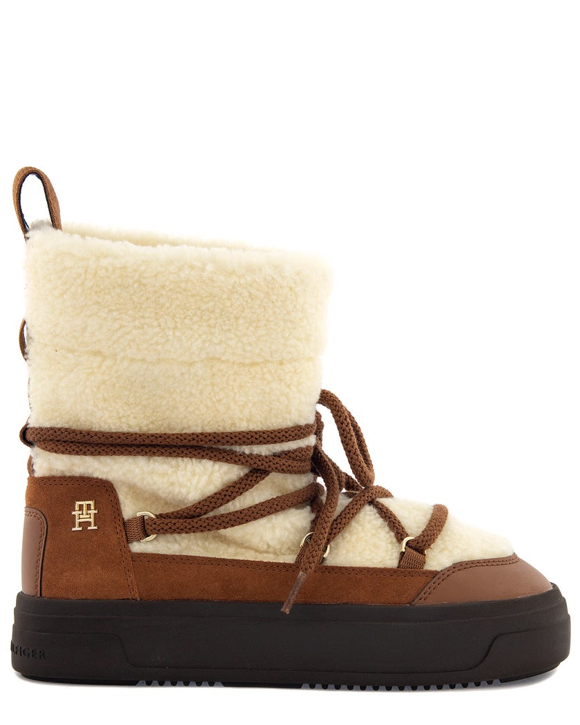 Tommy Hilfiger Lace-up faux shearling boot