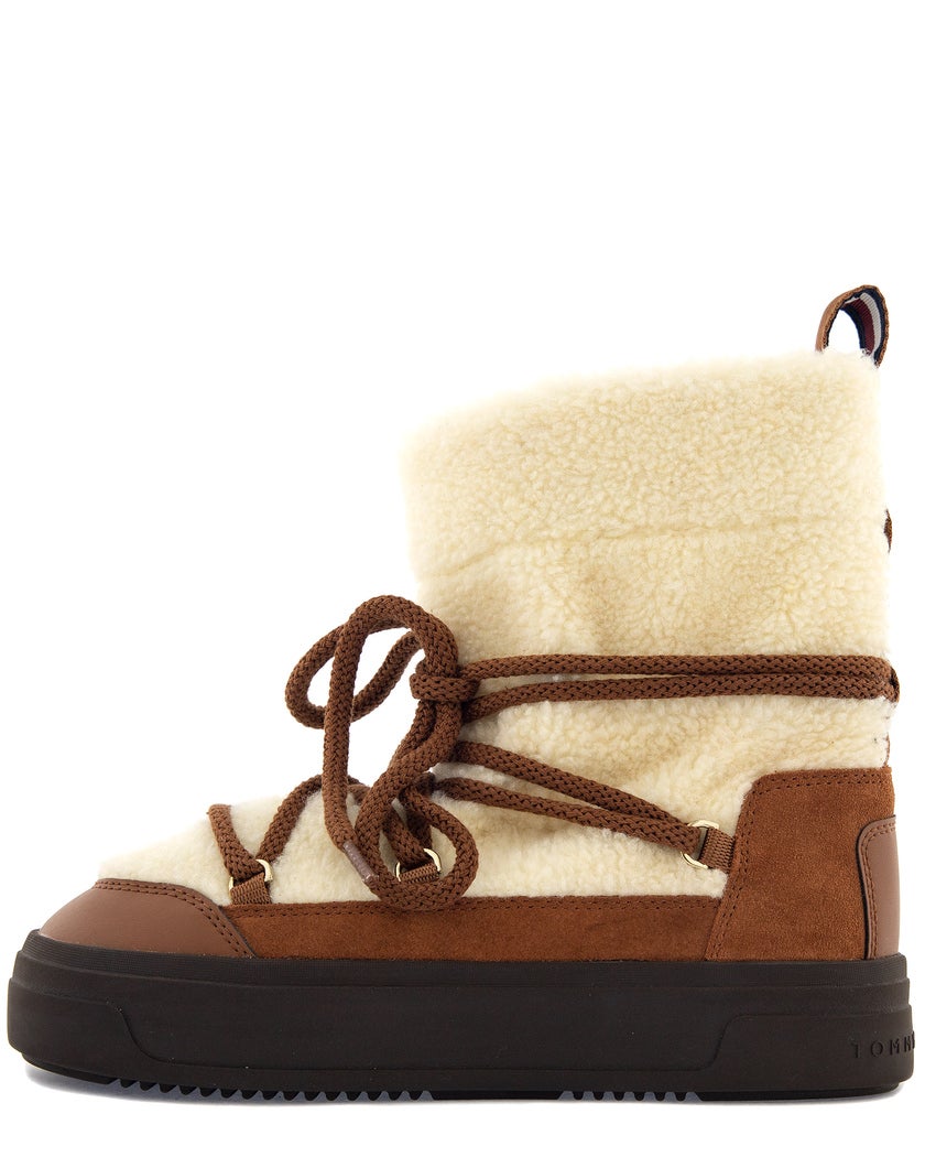 Tommy Hilfiger Lace-up faux shearling boot