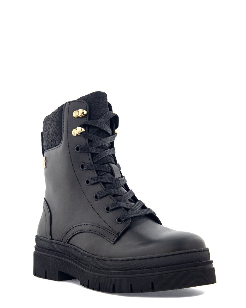 Tommy Hilfiger Cleated lace-up lthr mix mono